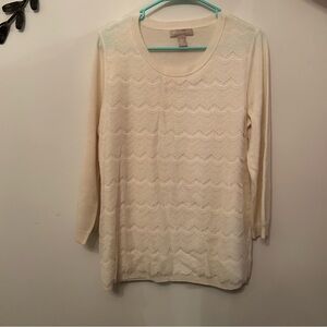 Banana Republic Cream Knit Sweater Shirt